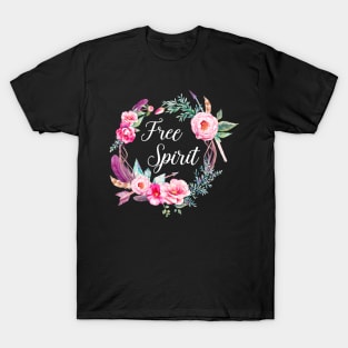 Free Spirit Watercolor Floral T-Shirt